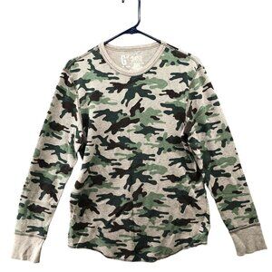 GAP Thermal Shirt Mens Medium‎ M Camo Print Lightweight Long Sleeve Crewneck